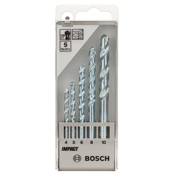 Bosch Shank Masonry Drill Bit Set (5 Piece) 4mm to 10mm 2608590090