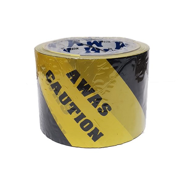CAUTION TAPE YELLOW/BLACK (HAZZARD TAPE) 3'' x 50M (NON-ADHESIVE)