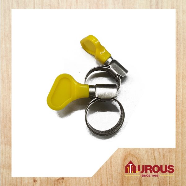 MII S/S HOSE CLIP 100% C/W HANDLE (PVC YELLOW) NO. O - 12MM~22MM (1 piece)