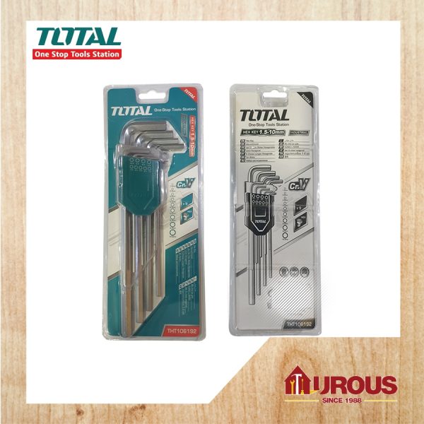 TOTAL 9PCS BALL POINT ALLEN KEY HEX SET SIZE:1.5MM-10MM THT106192
