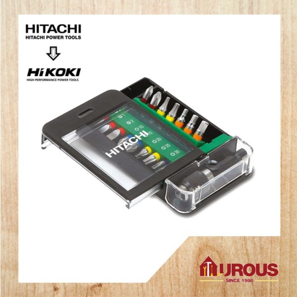 HITACHI SCREWDRIVER BIT SET + ADAPTOR 15 PCS BIT BOX 40018010