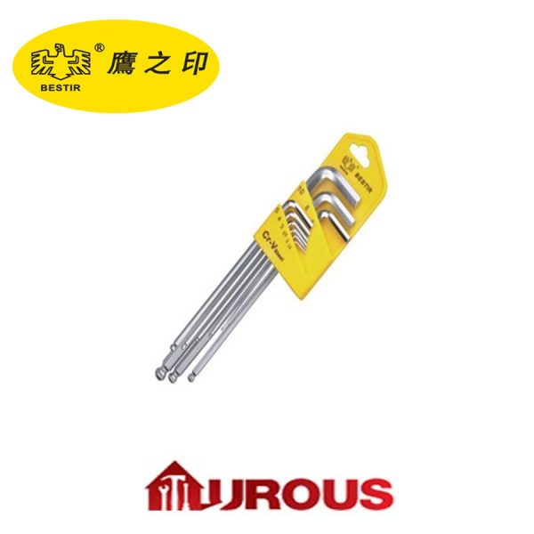 BESTIR BALL POINT HEXKEY ALAN KEY 9PCS/SET 1.5-10mm BST 94202, 1/16"-3/8" BST 94204