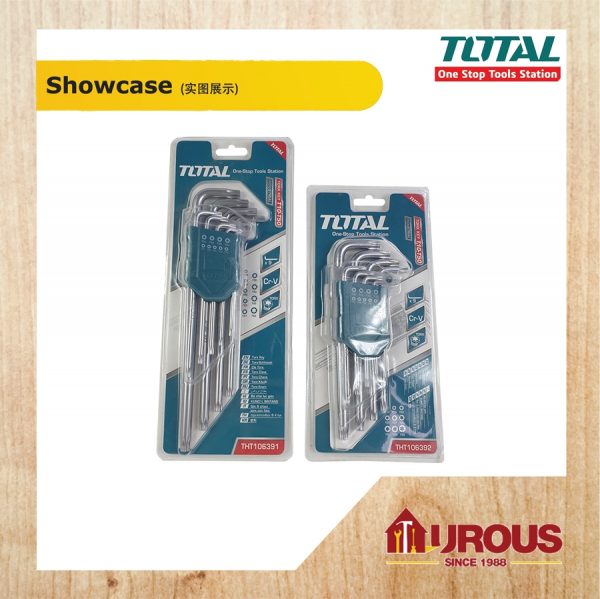 TOTAL 9PCS TORX KEY SET SIZE:T10-T50 THT106391 / THT106392 - Image 2