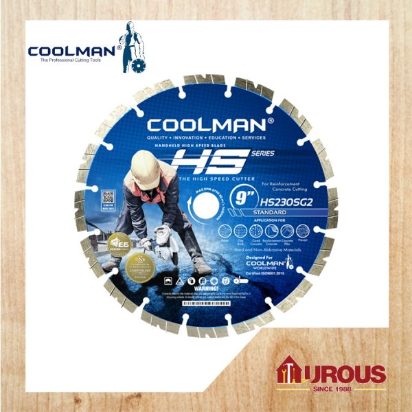 COOLMAN HIGH SPEED GENERATION II PREMIUM GRADE DIAMOND DISC 9"/230MM (HS230SG2)