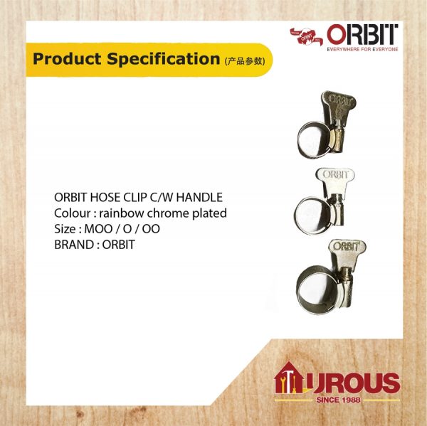 ORBIT HOSE CLIP C/W HANDLE (IRON) SIZE No.MOO / No.O / No.OO - (one box) - Image 2