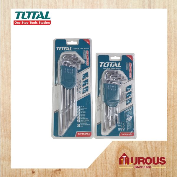 TOTAL 9PCS TORX KEY SET SIZE:T10-T50 THT106391 / THT106392