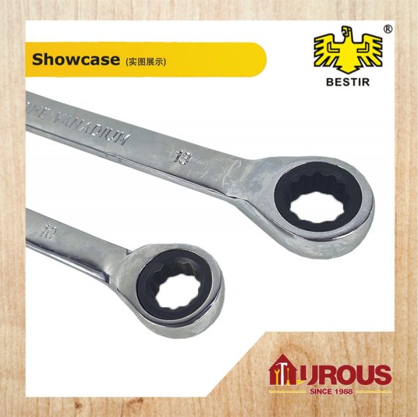 BESTIR COMMON RING SPANNER C/W ONE SIDE RATCHET 10-15MM - Image 4