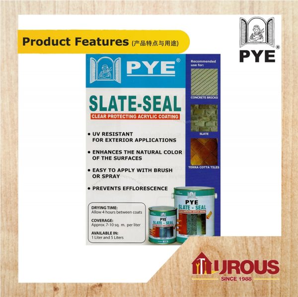 PYE SLATE-SEAL CLEAR PROTECTING ACRYLIC SEALER SHINING PROTECTOR (1 LITRE) - Image 4