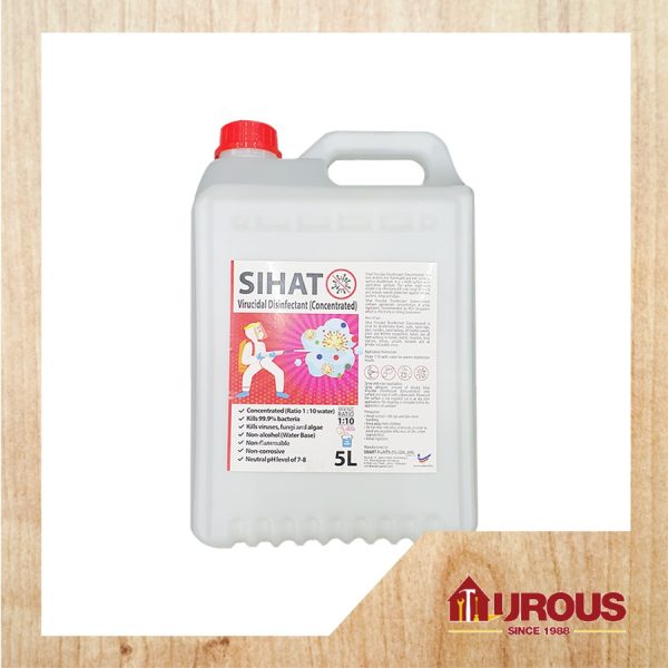 SMART SIHAT VIRUCIDAL DISINFECTANT (CONCENTRATED) 5 LITRE MIXING RADIO = 1:10 WATER BASE