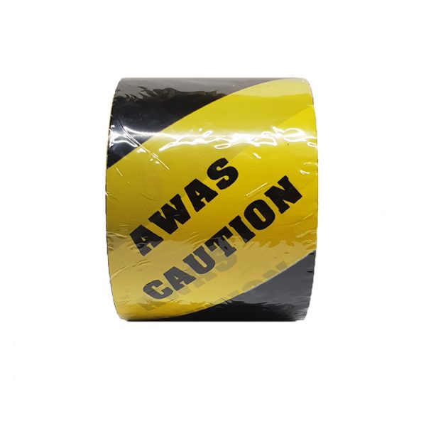CAUTION TAPE YELLOW/BLACK (HAZZARD TAPE) 3'' x 50M (NON-ADHESIVE) - Image 2