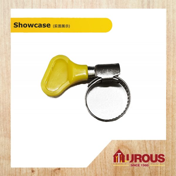 MII S/S HOSE CLIP 100% C/W HANDLE (PVC YELLOW) NO. O - 12MM~22MM (1 piece) - Image 4