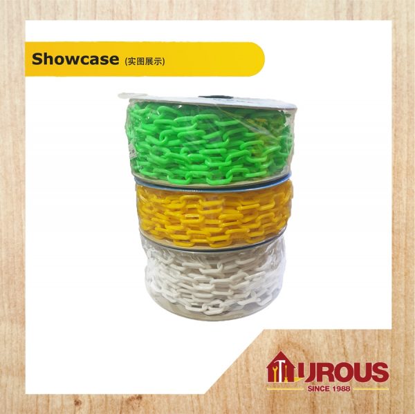 PVC LINK PLASTIC CHAIN 6MM (GREEN/YELLOW/WHITE) - 1 METRE - Image 2