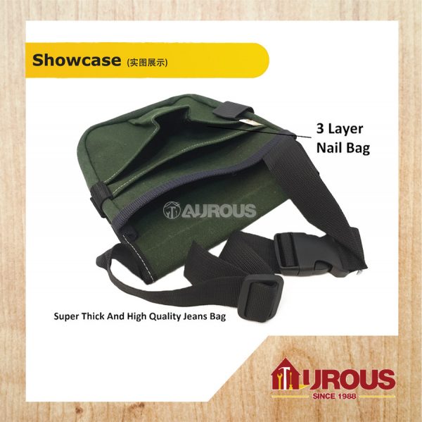 SHARK H/D NAIL BAG WITH CLIP (GREEN) - Image 5