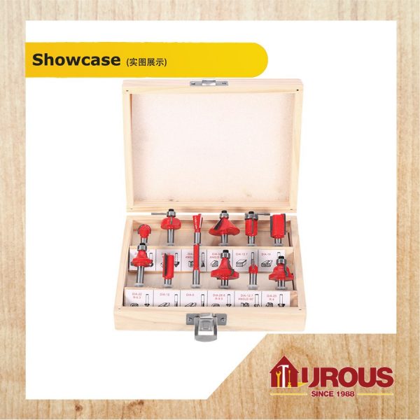 12PCS ROUTER BIT SET 6.35MM (270401) - Image 2