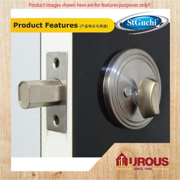 ST GUCHI HALF DEADBOLT LOCK D264-SS / D284-AB / D294-AC (THUMBTURN) - Image 4