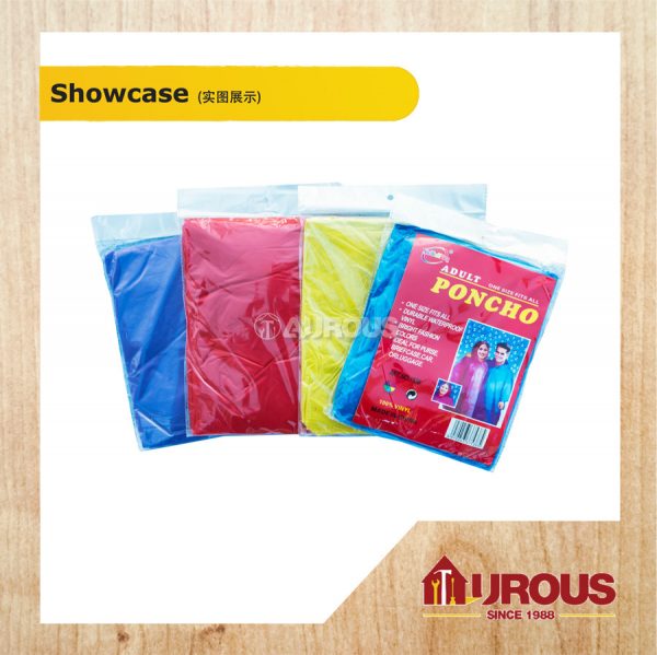 ONE TIME USE DISPOSAL RAINCOAT PLASTIC WATER REPELLENT PROTECTIVE CLOTHING (MIX COLOUR)-100 PCS- - Image 3