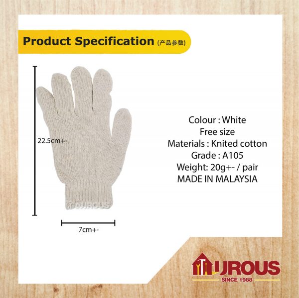 KNITTED COTTON HAND GLOVES #105 - Image 5
