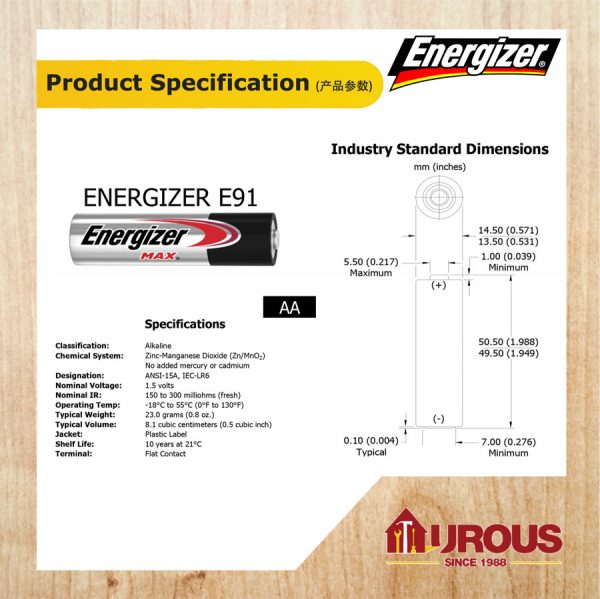 ENERGIZER MAX BATTERY "AA" 4PC E91BP4 - Image 4