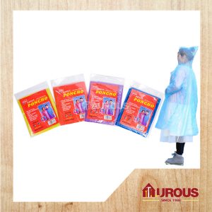 ONE TIME USE DISPOSAL RAINCOAT PLASTIC WATER REPELLENT PROTECTIVE CLOTHING (MIX COLOUR)-100 PCS-