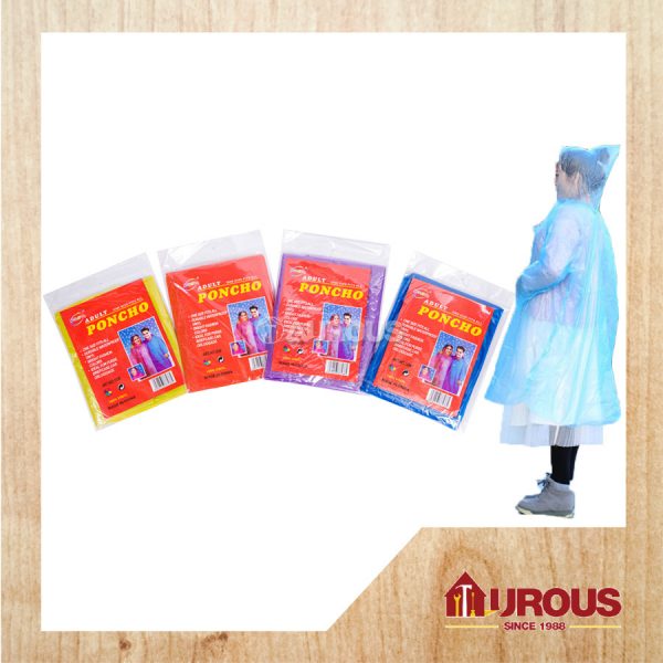 ONE TIME USE DISPOSAL RAINCOAT PLASTIC WATER REPELLENT PROTECTIVE CLOTHING (MIX COLOUR)-100 PCS-