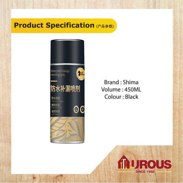 SHIMA WATERPROOF LEAKAGE MENDING SOLUTION SPRAY 450ML SAJ 5132 - Image 6