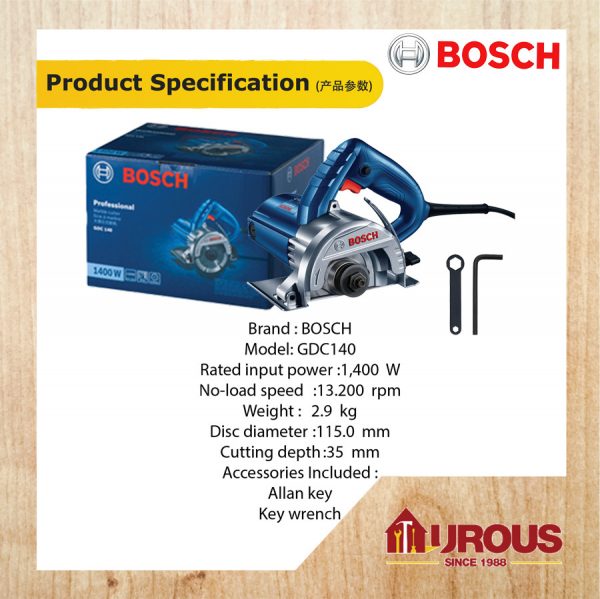 BOSCH CIRCULAR SAW (TILE/MARBLE CUTTER) GDC140 115MM 1400W - Image 7