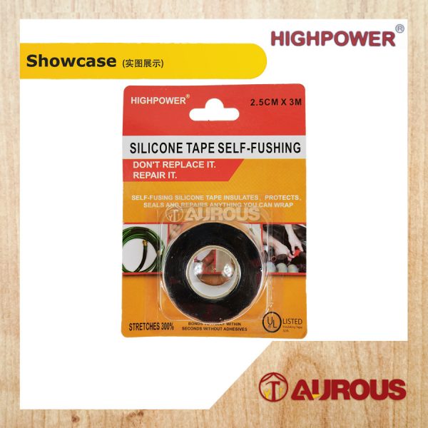 HIGHPOWER SILICONE SELF-FUSHING REPAIR TAPE 2.5CM X 3M (RED,BLACK) - Image 2