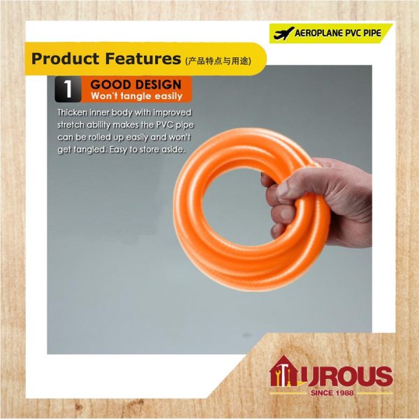 AEROPLANE PVC GARDEN HOSE ORANGE 16MM x 3.0MM x 30M - Image 4