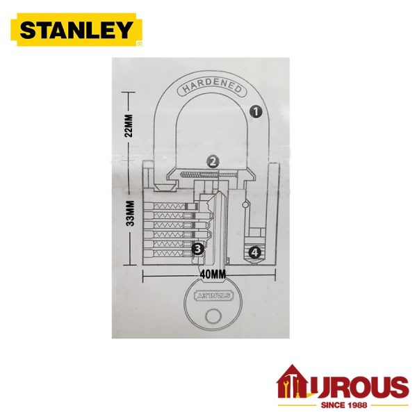Stanley Key Alike Brass Padlock S827-408 S827-411 - Image 2
