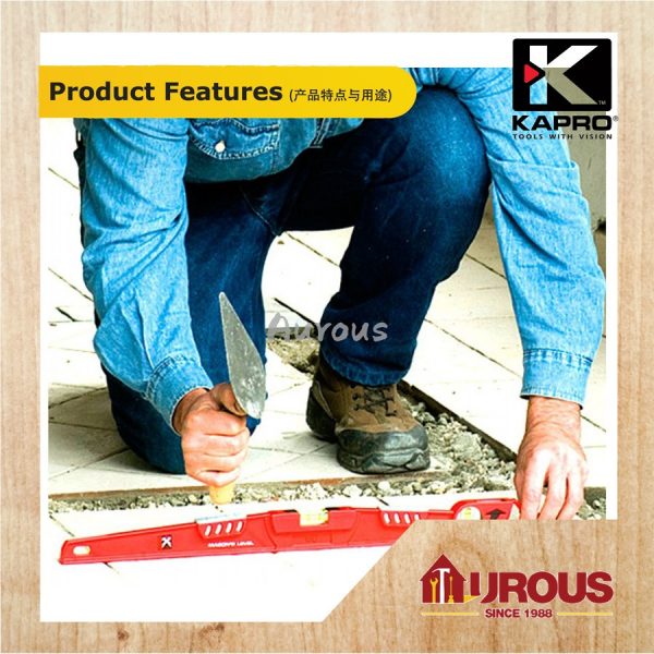 KAPRO 920 SHARK SERIES ULTIMATE MASON'S LEVEL/SPIRIT LEVEL/PROFESSIONAL WATER LEVEL 16"=40CM 920-40 / 24"=60CM 920-60 - Image 7