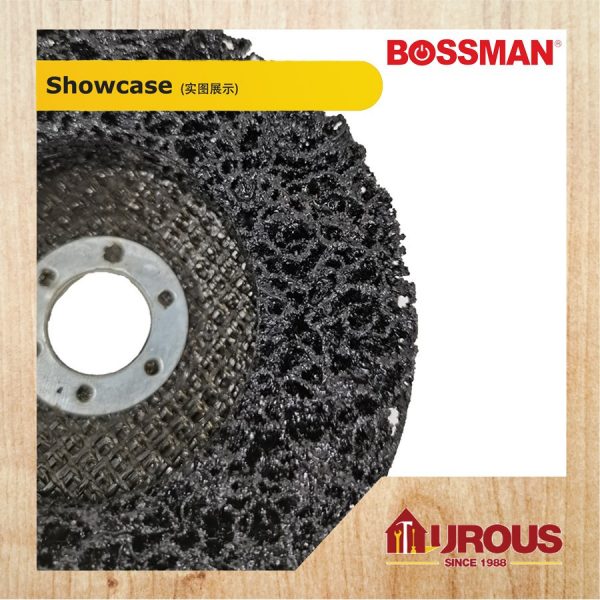 BOSSMAN BCNS4 CLEAN & STRIP GRINDING DISC 4" x 5/8" 100MM X 16MM (FIBRE BLACK) - Image 4