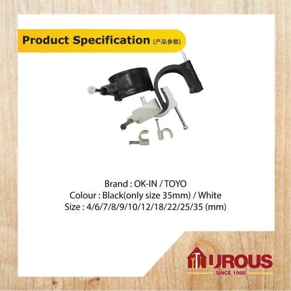 OK-IN / TOYO CABLE CLIP 4mm/6mm/7mm/8mm/9mm ( BOX ) - Image 6