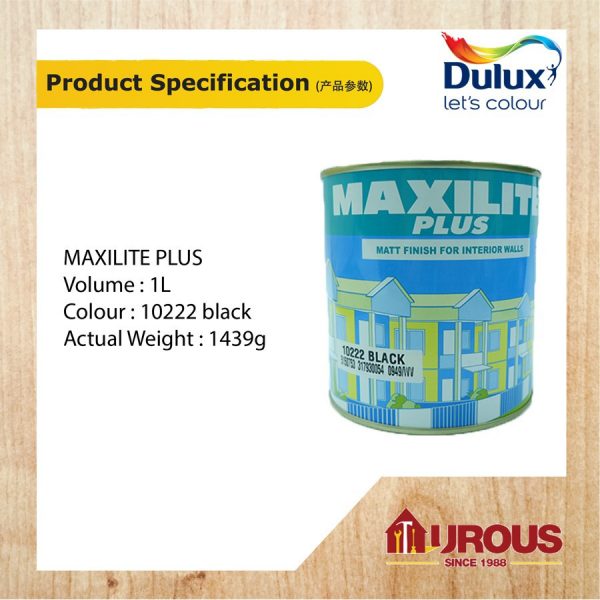MAXILITE PLUS EMULSION PAINT 1L WHITE 15245 / BLACK 10222 - Image 5