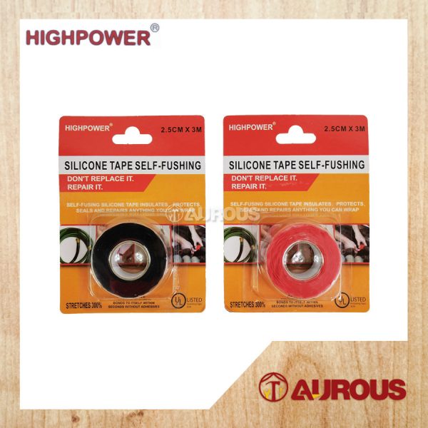 HIGHPOWER SILICONE SELF-FUSHING REPAIR TAPE 2.5CM X 3M (RED,BLACK)