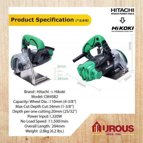 HITACHI / HIKOKI CIRCULAR SAW (TILE CUTTER) CM4SB2 105MM 1320W - Image 4