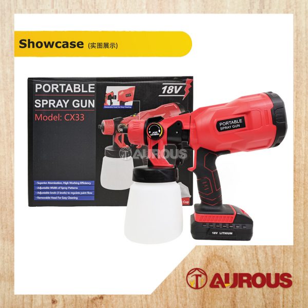 CORDLESS PORTABLE SPRAY GUN 18V 800ML W/ BATTERY 2.0Ah AND CHARGER - Image 2