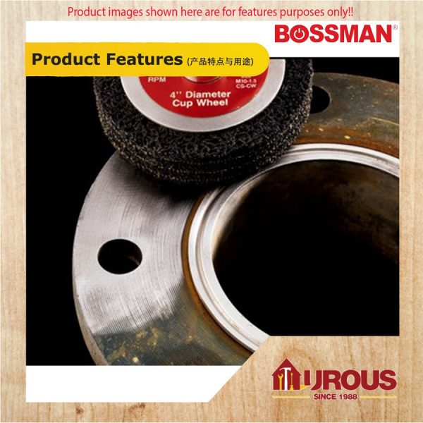 BOSSMAN BCNS4 CLEAN & STRIP GRINDING DISC 4" x 5/8" 100MM X 16MM (FIBRE BLACK) - Image 7