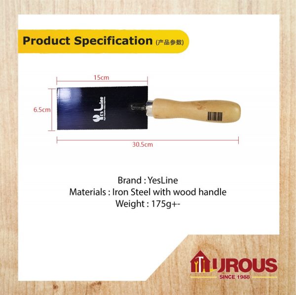 YESLINE H/D BRICKLAYING TROWEL 6'' (SQUARE) - Image 6