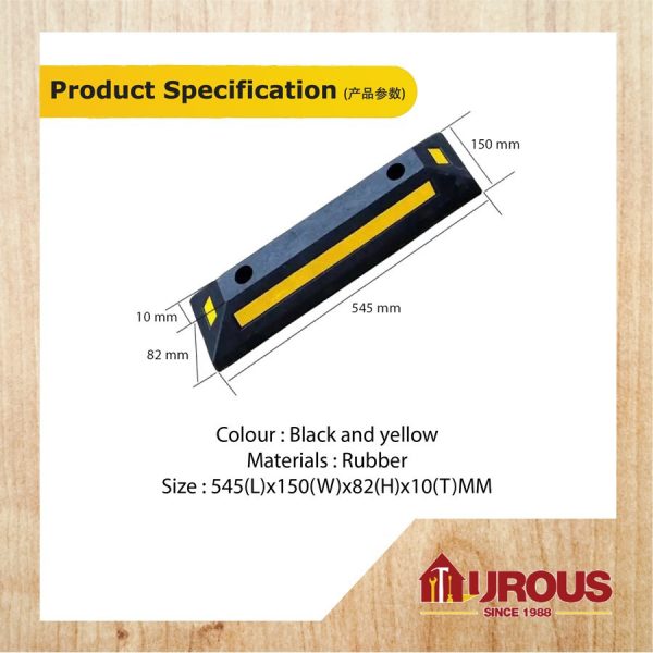 HEAVY DUTY SAFETY RUBBER CAR PARKING BLOCK CAR WHEEL STOPPER (1 PIECE) - Image 4