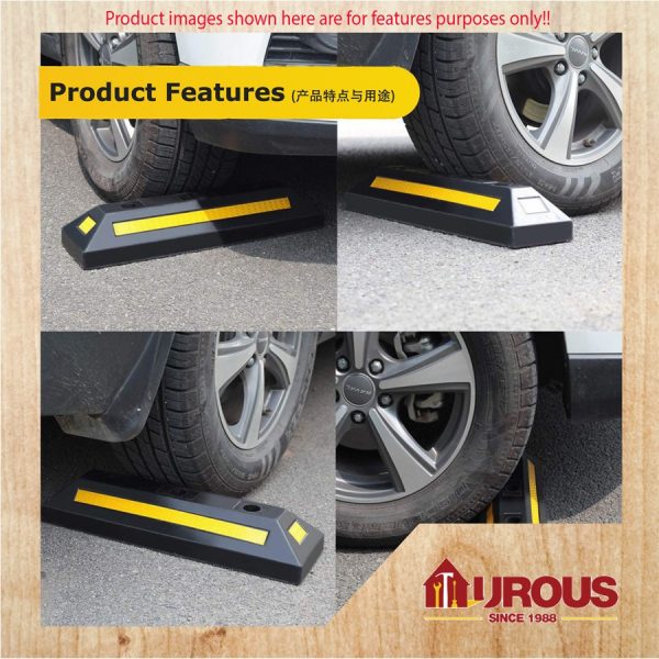 HEAVY DUTY SAFETY RUBBER CAR PARKING BLOCK CAR WHEEL STOPPER (1 PIECE) - Image 5