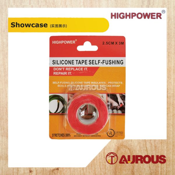 HIGHPOWER SILICONE SELF-FUSHING REPAIR TAPE 2.5CM X 3M (RED,BLACK) - Image 3