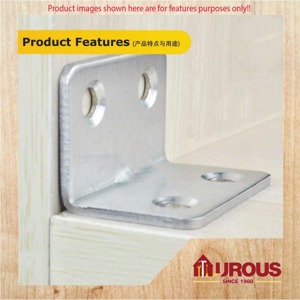 IRON CHROME MINI ANGLE BRACKET 1'' x 1'' 32mm x 25mm x 25mm x 1.1mm ( 1 PIECE ) - Image 6