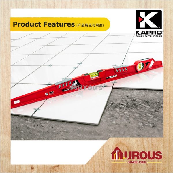 KAPRO 920 SHARK SERIES ULTIMATE MASON'S LEVEL/SPIRIT LEVEL/PROFESSIONAL WATER LEVEL 16"=40CM 920-40 / 24"=60CM 920-60 - Image 6