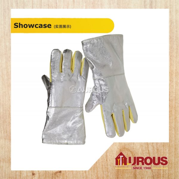 ALUMINISED HAND GLOVE 16" (ALU/370/5F-PANOX) (UP TO 550°C) - Image 3