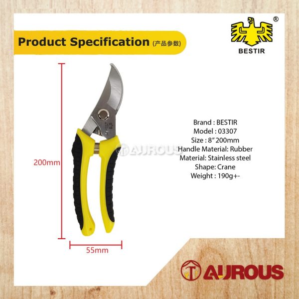 BESTIR FLOWER TWIG CLIPPERS 8" [BEND] 03307 - Image 7
