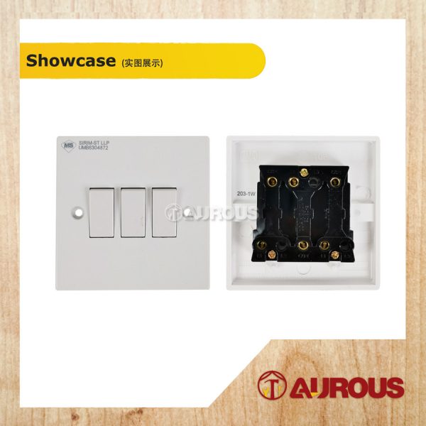 UMS 1 WAY FLUSH SWITCH 10A 250V (2 GANG/3 GANG) - Image 3