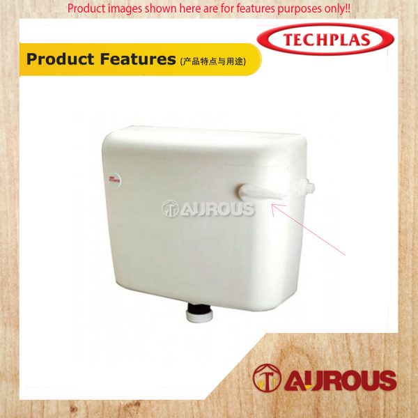 TECHPLAS 1003 LOW LEVEL CISTERN PLASTIC FLUSH HANDLE C/W PLASTIC ROD - Image 6