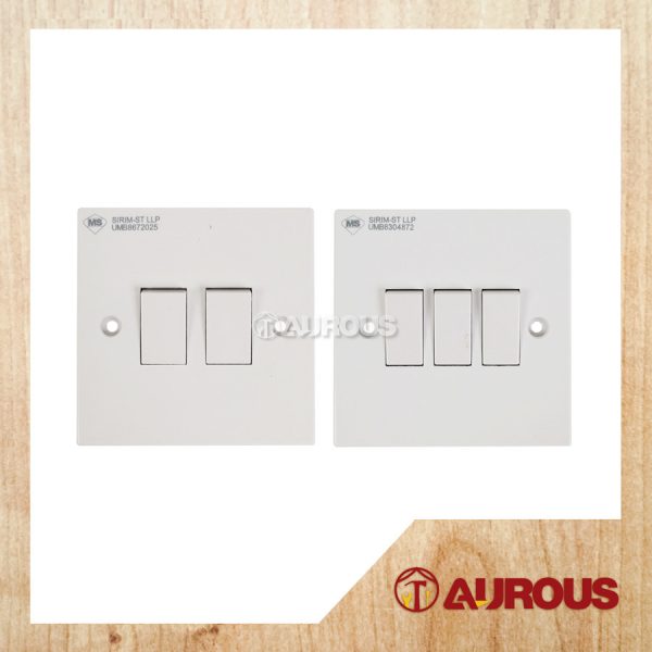 UMS 1 WAY FLUSH SWITCH 10A 250V (2 GANG/3 GANG)