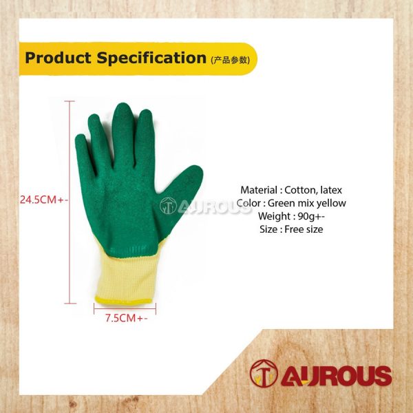 Safety Protective Latex Coated Cotton Hand Glove Pvc Grip Palm(Colour randomly) - Image 7