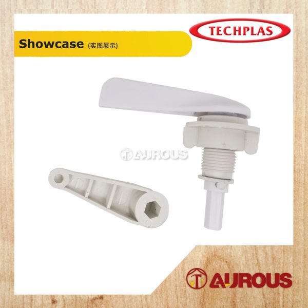 TECHPLAS 1003 LOW LEVEL CISTERN PLASTIC FLUSH HANDLE C/W PLASTIC ROD - Image 2